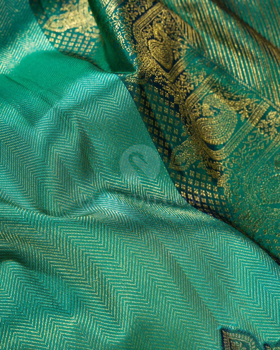 Jade Green Kanjivaram Silk Saree-S1570(B)