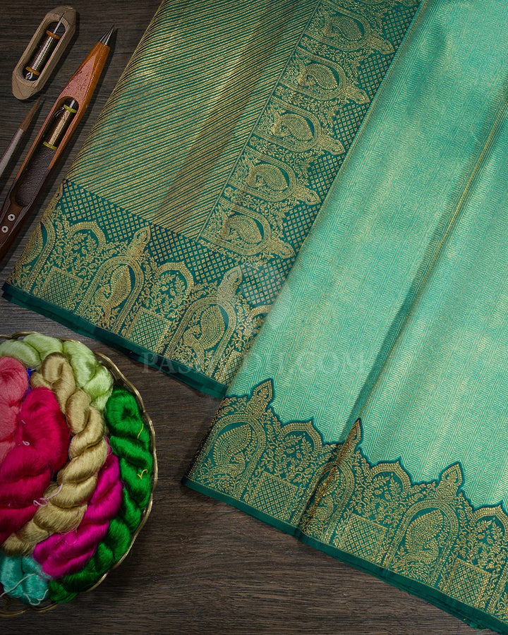 Jade Green Kanjivaram Silk Saree-S1570(B)