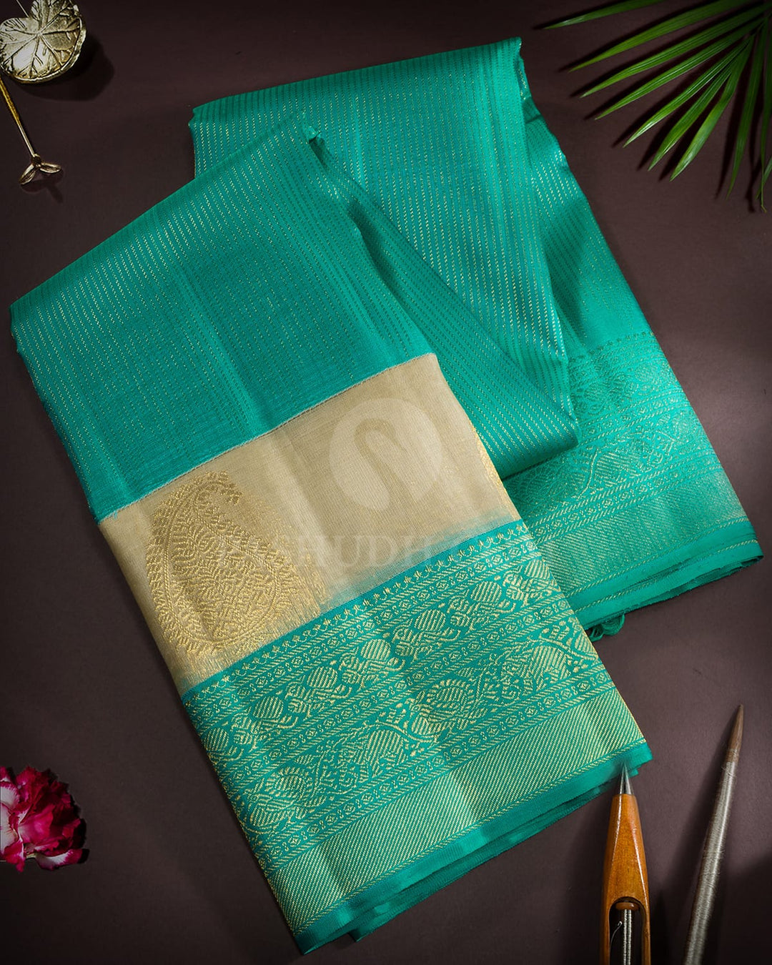 Dual Shaded Sky Blue Kanjivaram Silk Saree-S1812(A)