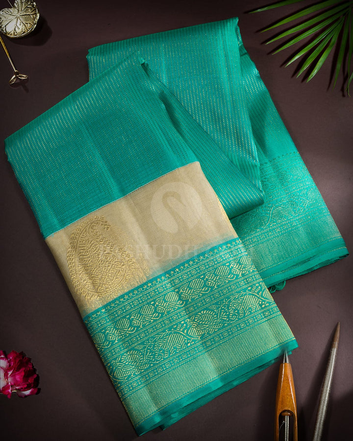 Dual Shaded Sky Blue Kanjivaram Silk Saree-S1812(A)