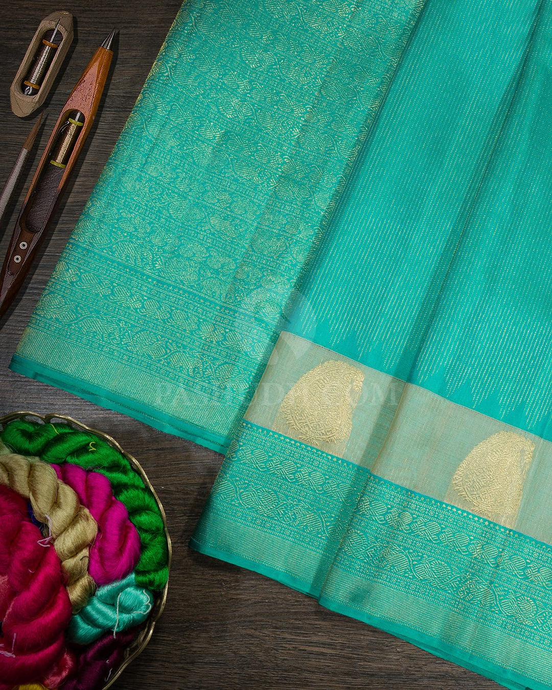 Dual Shaded Sky Blue Kanjivaram Silk Saree-S1812(A)