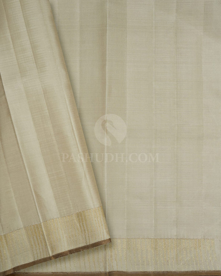 Beige Pichwai Meenakari Kanjivaram Silk Saree-S1733(B)
