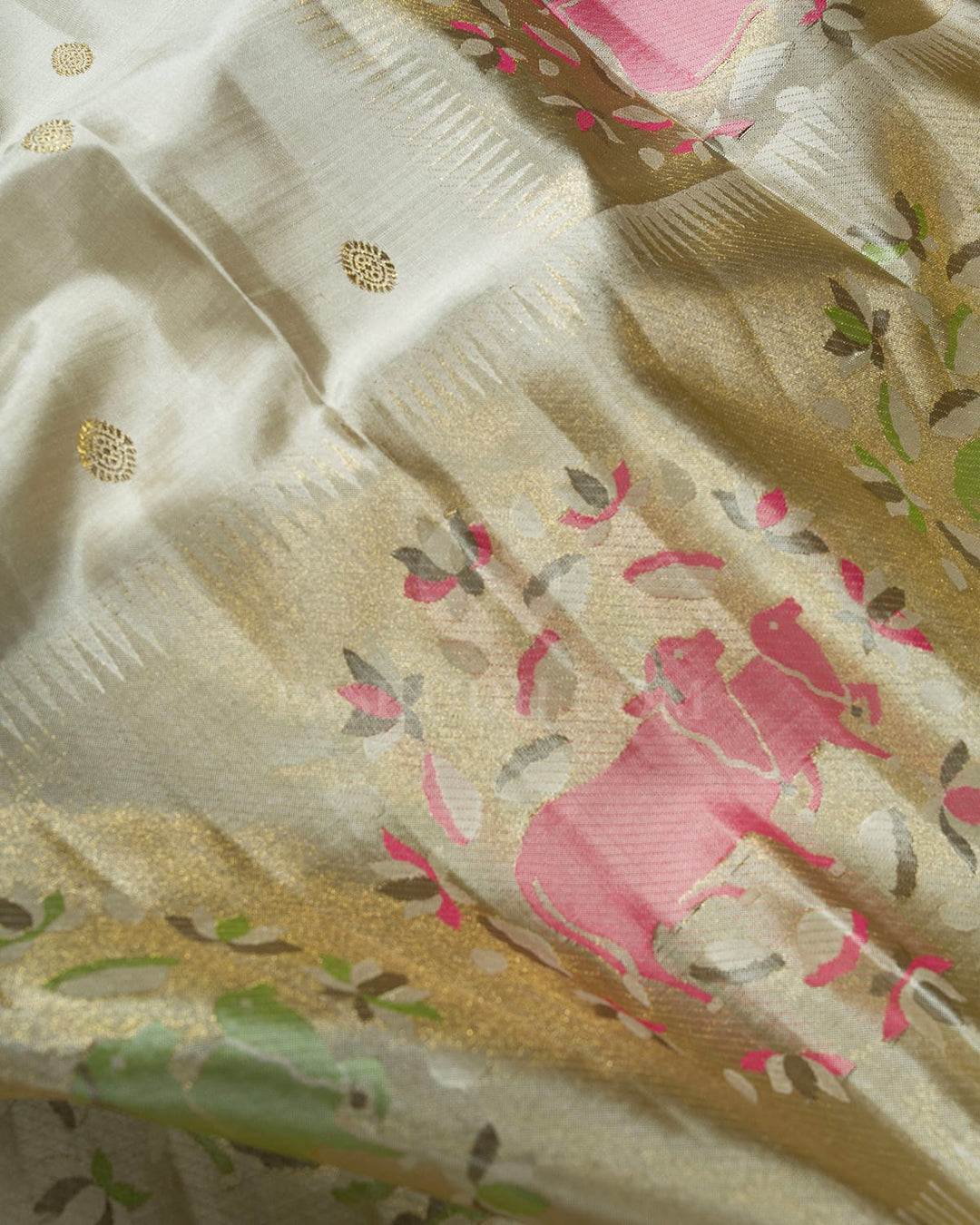 Beige Pichwai Meenakari Kanjivaram Silk Saree-S1733(B)