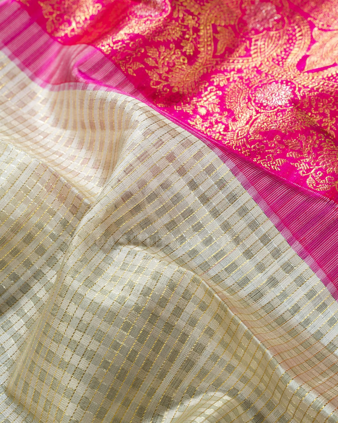 Half White Organza Kanjivaram Silk Saree-S1797(A)