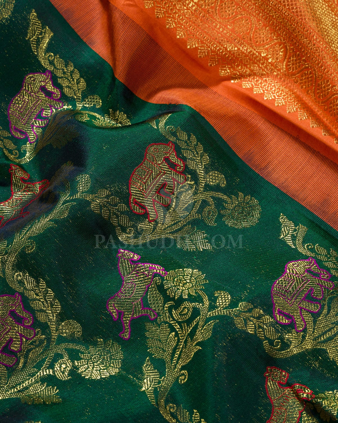 Bottle Green Kanjivaram Silk Saree-S1792(A)
