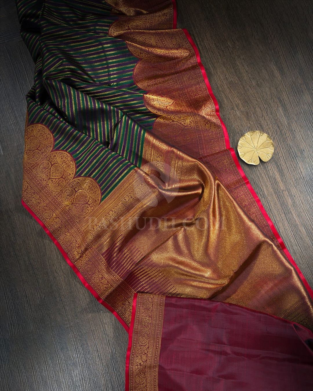 Dark Plum Traditional Kanjivaram Silk Saree-S1517(H)