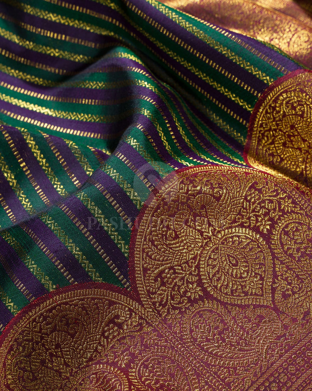 Dark Plum Traditional Kanjivaram Silk Saree-S1517(H)