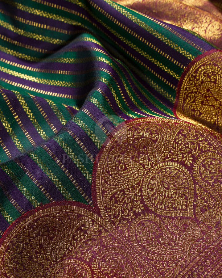 Dark Plum Traditional Kanjivaram Silk Saree-S1517(H)