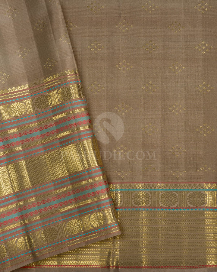 Multicolored Checked Kanjivaram Silk Saree-D690(C)