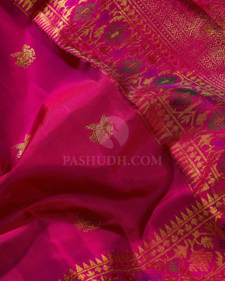 Cherry Red Paithani Meenakari Kanjivaram Silk Saree-S1809(A)