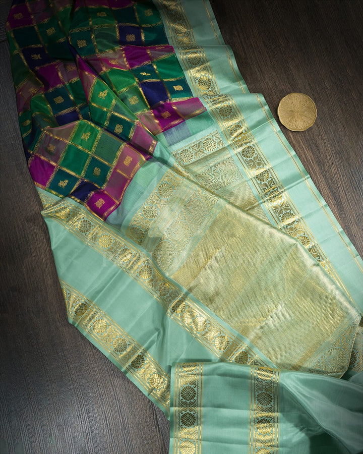 Multicolored Kanjivaram Silk Saree-S1587(F)