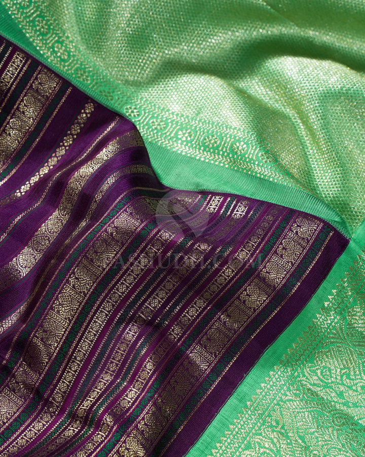 Eggplant Purple Kanjivaram Silk Saree-S1203(G)