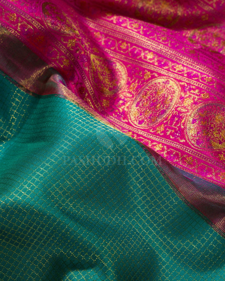 Jade Green Antique Border Kanjivaram Silk Saree-S1764(B)