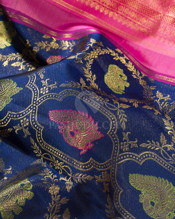 Navy Blue Bridal Kanjivaram Silk Saree-S1816(A)