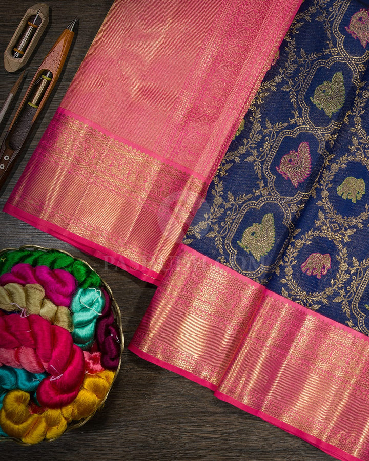 Navy Blue Bridal Kanjivaram Silk Saree-S1816(A)