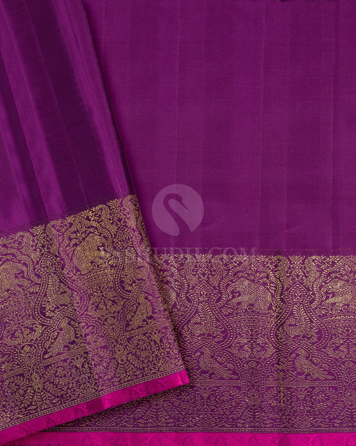 Peachy Pink Silk Shimmer Kanjivaram Silk Saree-S1745(C)