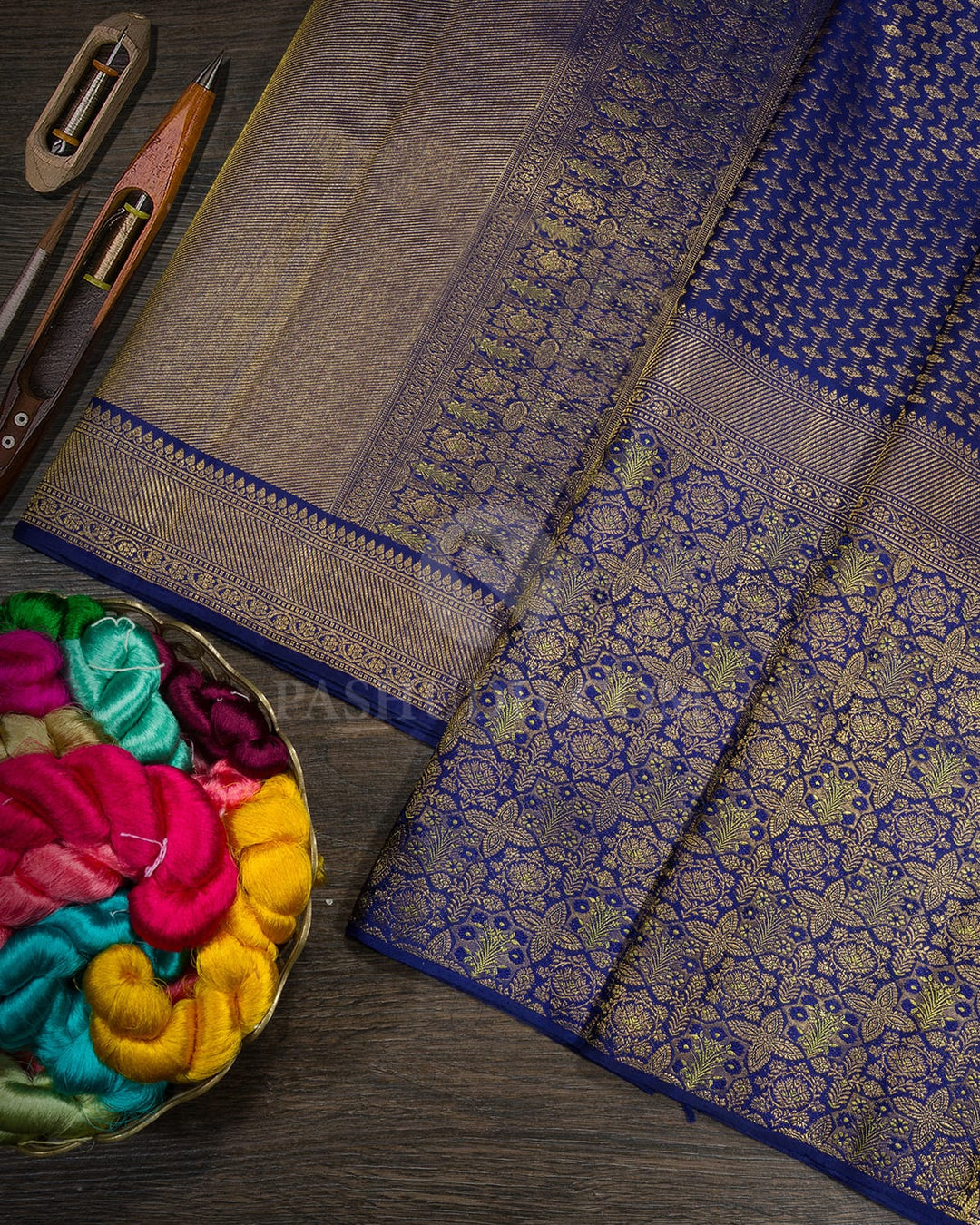 Midnight Blue Bridal Kanjivaram Silk Saree-S1191(J)