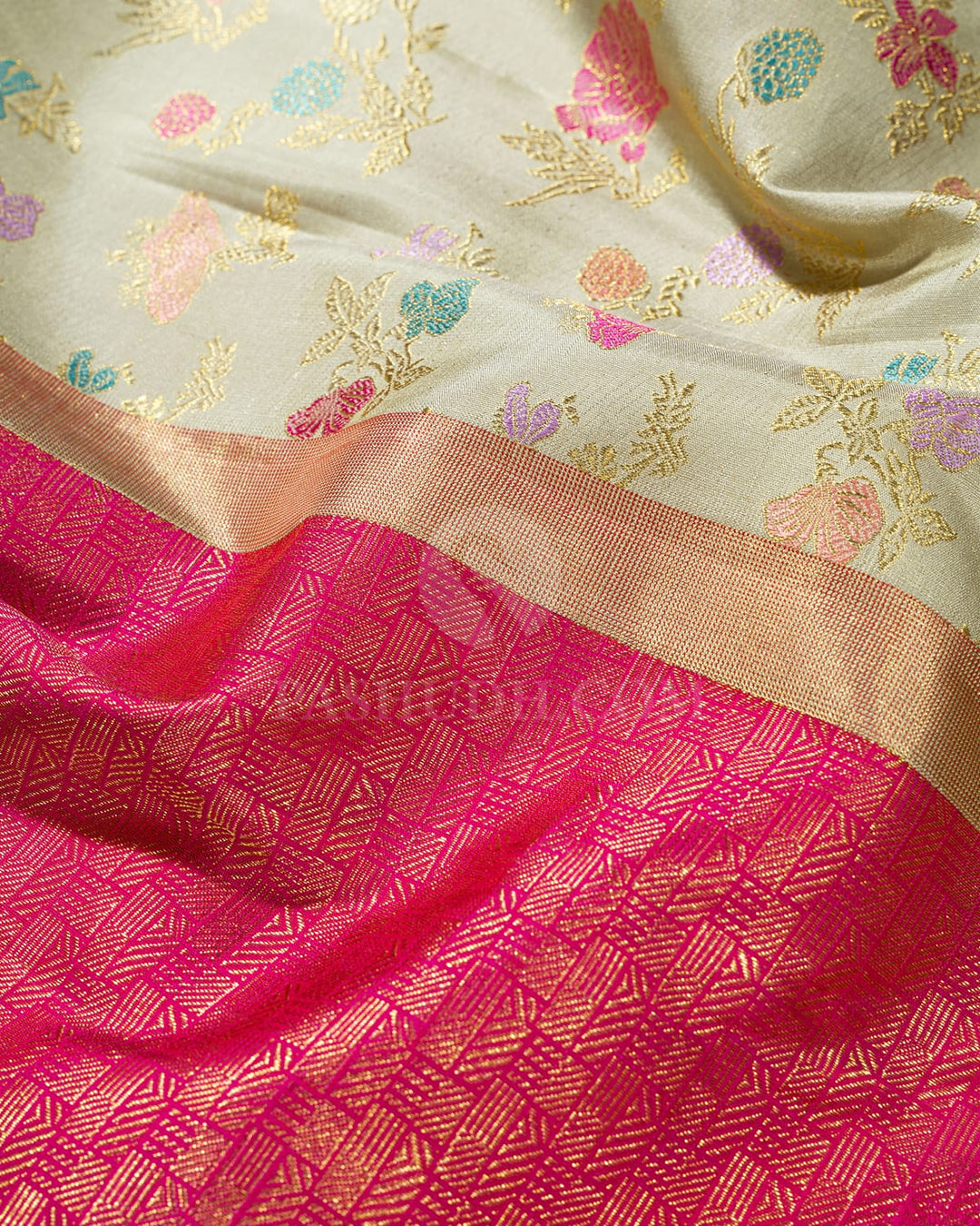 Pinkish Red Meenakari Kanjivaram Silk Saree-S1766(B)