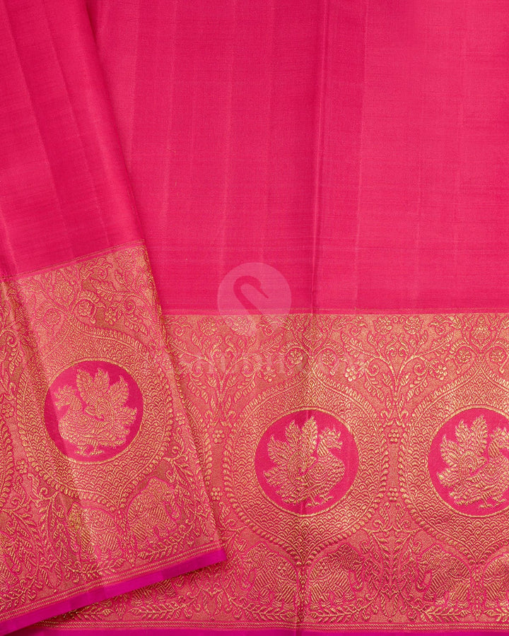 Parrot Green Vairaoosi Kattam Kanjivaram Silk Saree-S1805(A)
