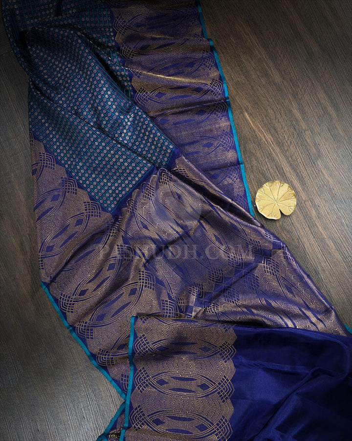 Midnight Blue Kanjivaram Silk Saree-S1749(B)