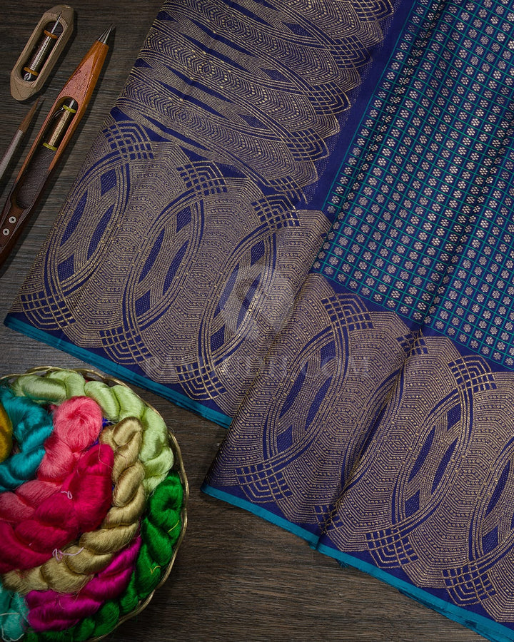Midnight Blue Kanjivaram Silk Saree-S1749(B)