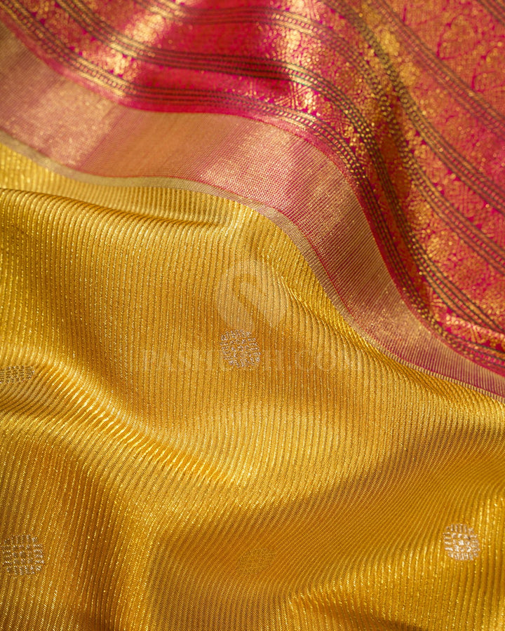 Mustard Yellow Kanjivaram Silk Saree-S1236(G)