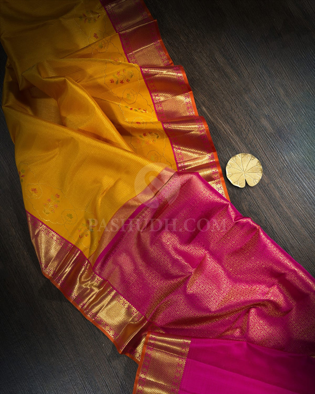 Mango Yellow Meenakari Kanjivaram Silk Saree-S1718(B)