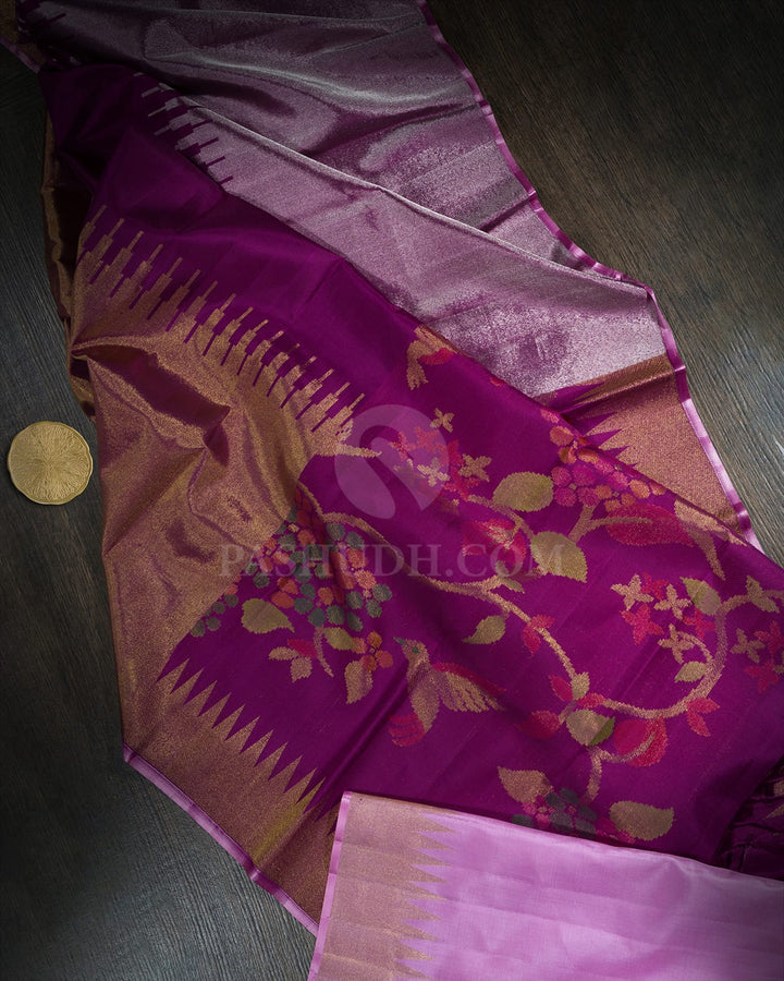 Violet Paithani Kanjivaram Silk Saree-S1719(G)