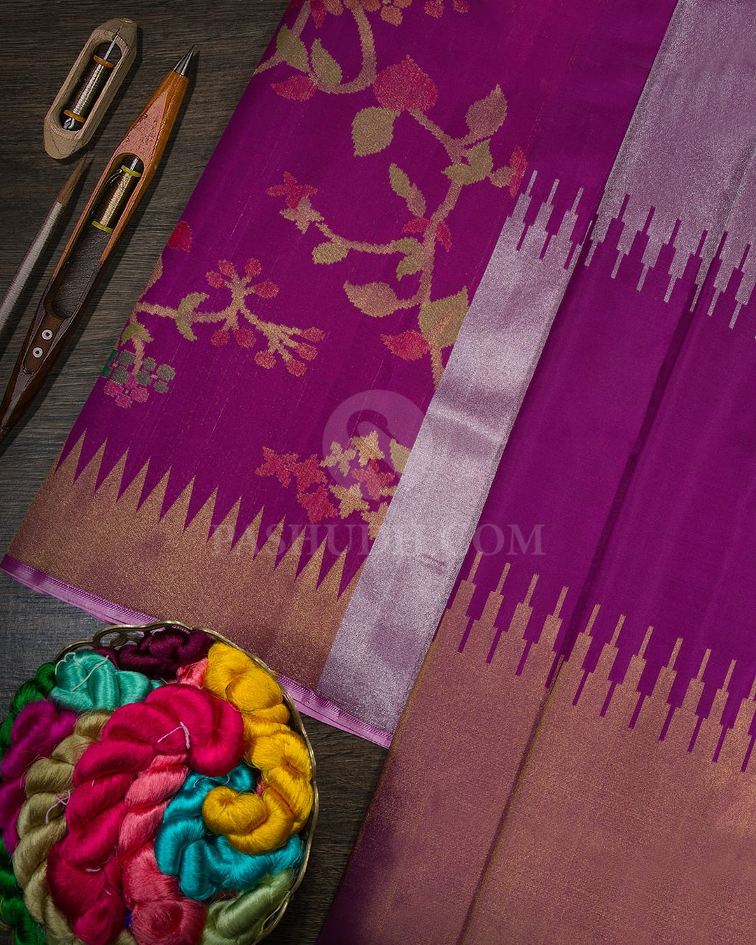 Violet Paithani Kanjivaram Silk Saree-S1719(G)