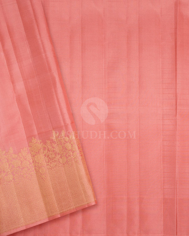 Peach Pink Kanjivaram Silk Saree-S1790(A)