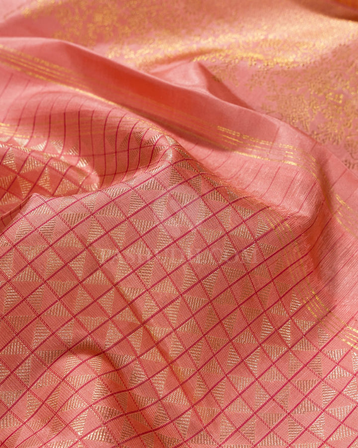 Peach Pink Kanjivaram Silk Saree-S1790(A)