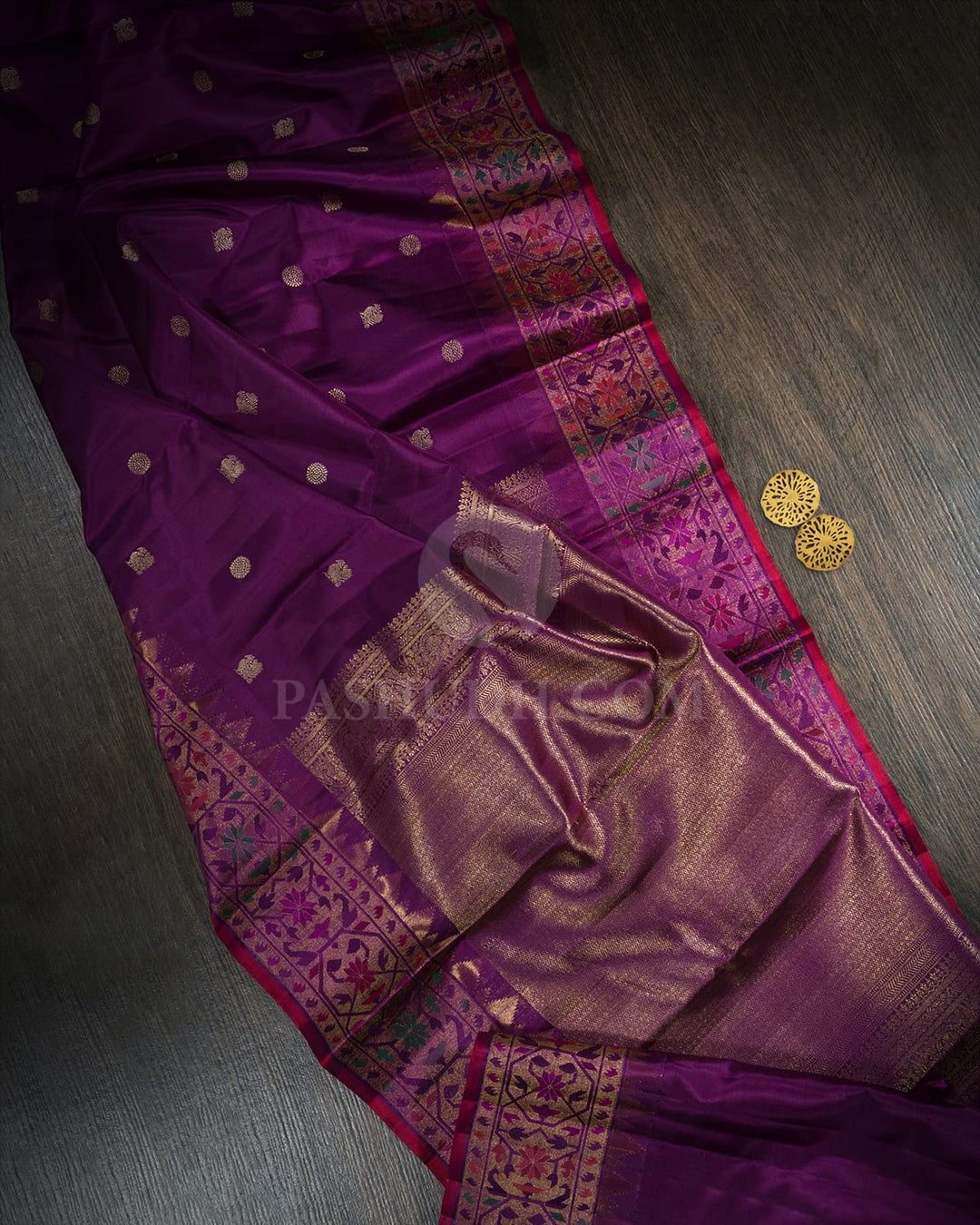 Dark Violet Paithani Kanjivaram Silk Saree-S1772(C)