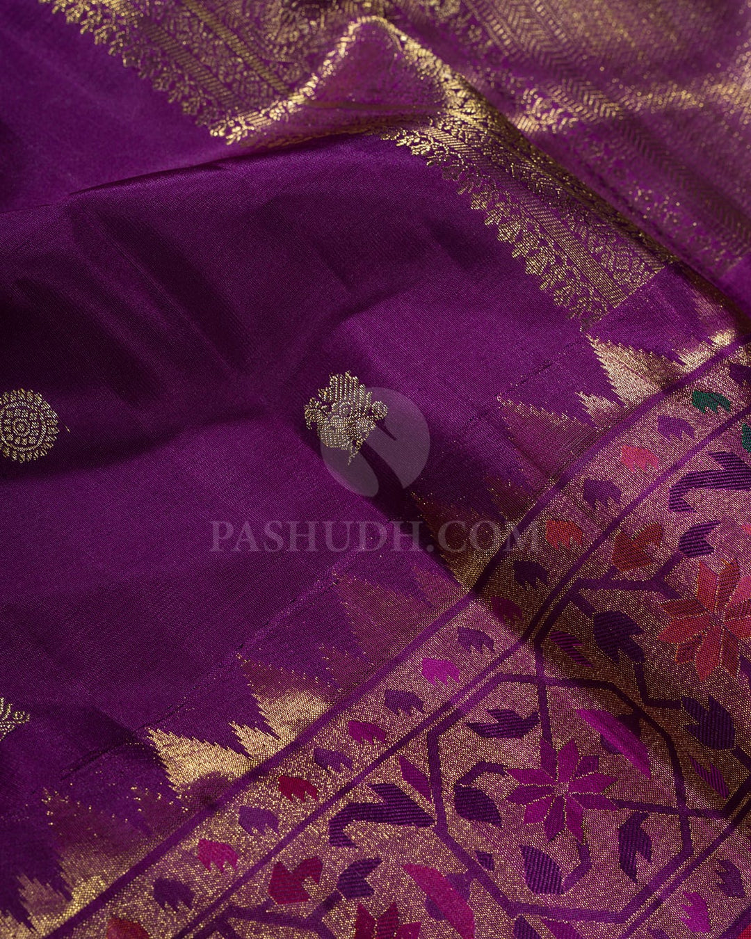Dark Violet Paithani Kanjivaram Silk Saree-S1772(C)