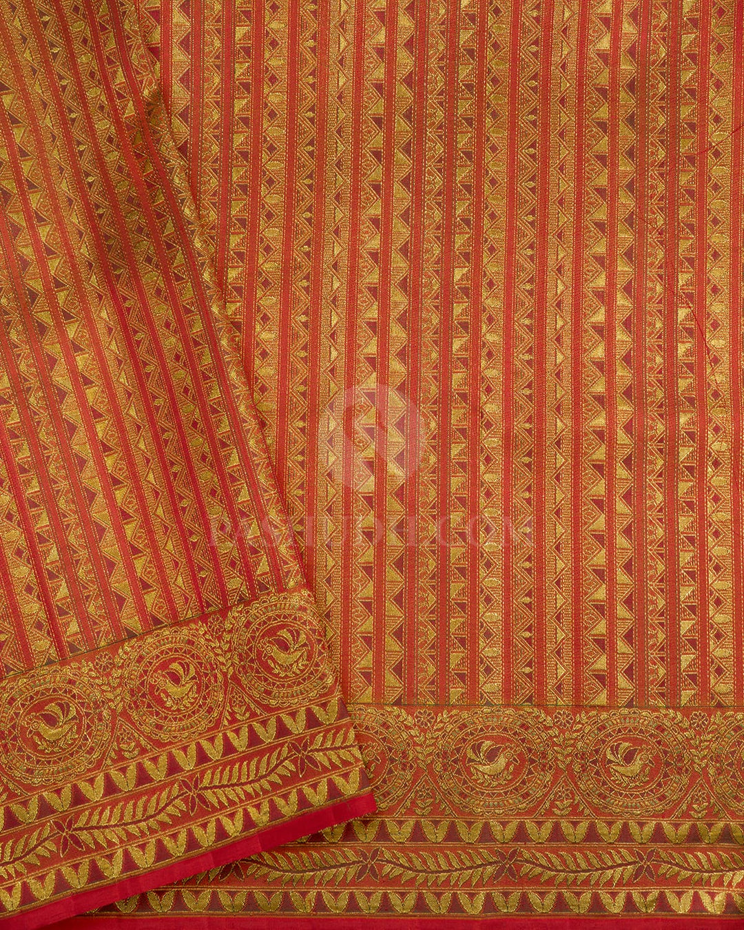 Cream Antique Border Kanjivaram Silk Saree-S1820(A)