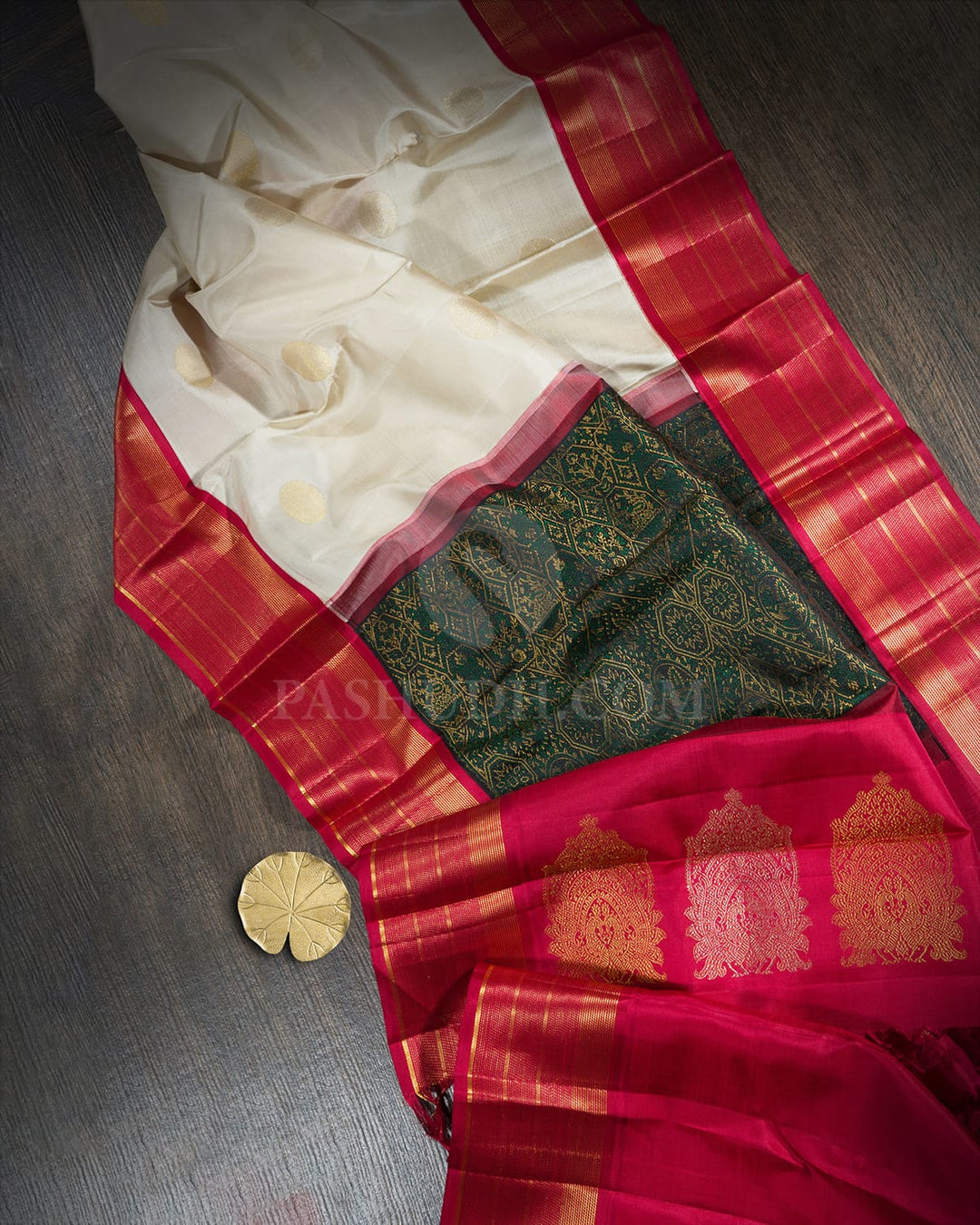 Half White Kanjivaram Silk Saree-S1567(C)