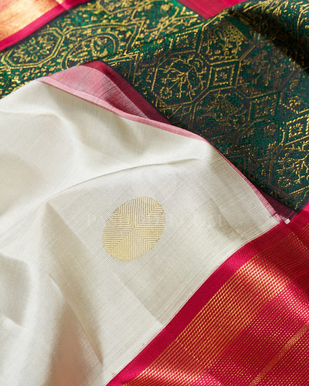Half White Kanjivaram Silk Saree-S1567(C)