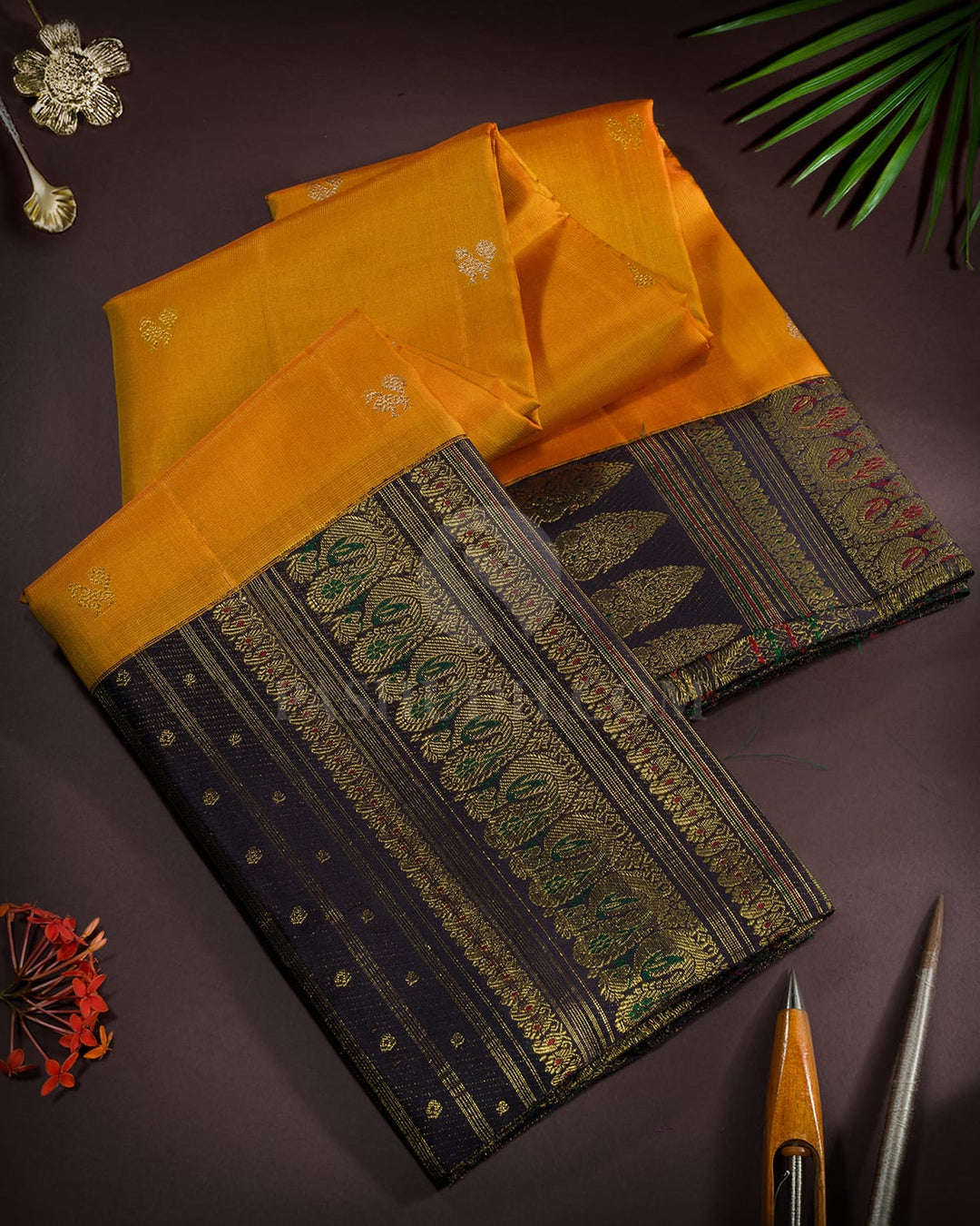 Dual Shaded Honeycomb Kanjivaram Silk Saree-S1821(A)