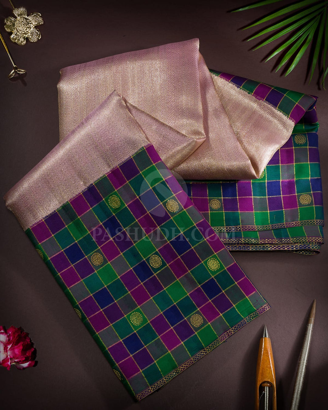 Baby Pink Paalum Pazhamum Kanjivaram Silk Saree-S1552(B)