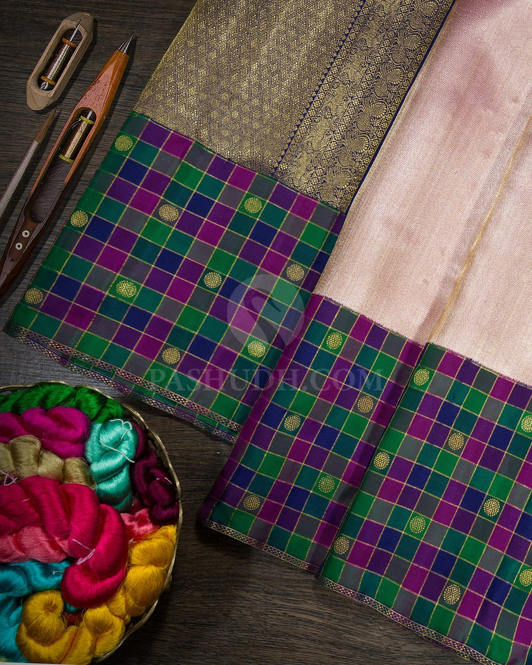 Baby Pink Paalum Pazhamum Kanjivaram Silk Saree-S1552(B)