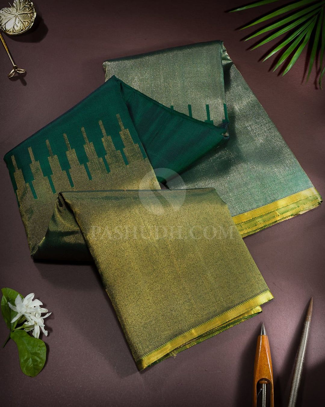 Bottle Green Paithani Kanjivaram Silk Saree-S1719(F)