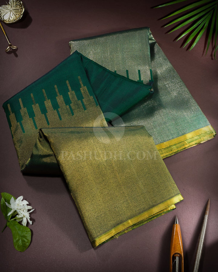Bottle Green Paithani Kanjivaram Silk Saree-S1719(F)