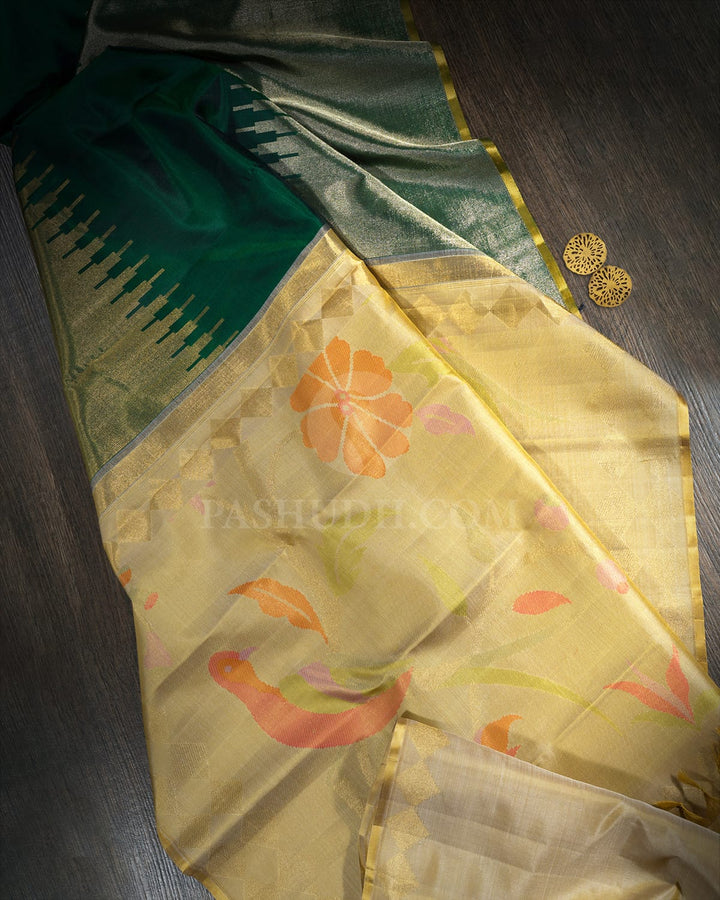 Bottle Green Paithani Kanjivaram Silk Saree-S1719(F)