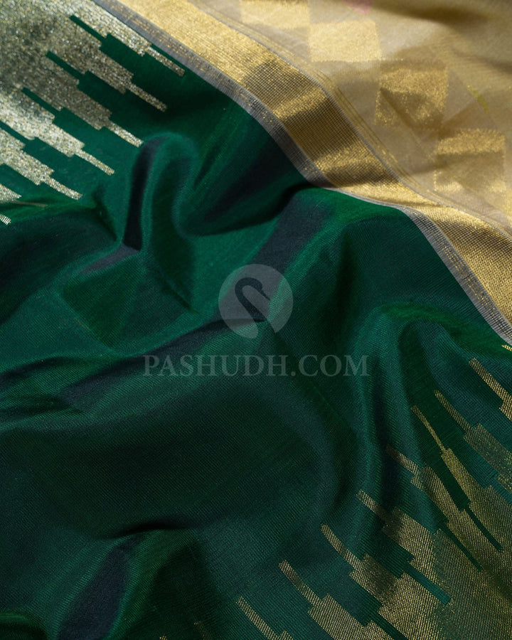 Bottle Green Paithani Kanjivaram Silk Saree-S1719(F)