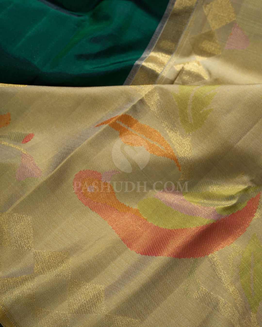 Bottle Green Paithani Kanjivaram Silk Saree-S1719(F)
