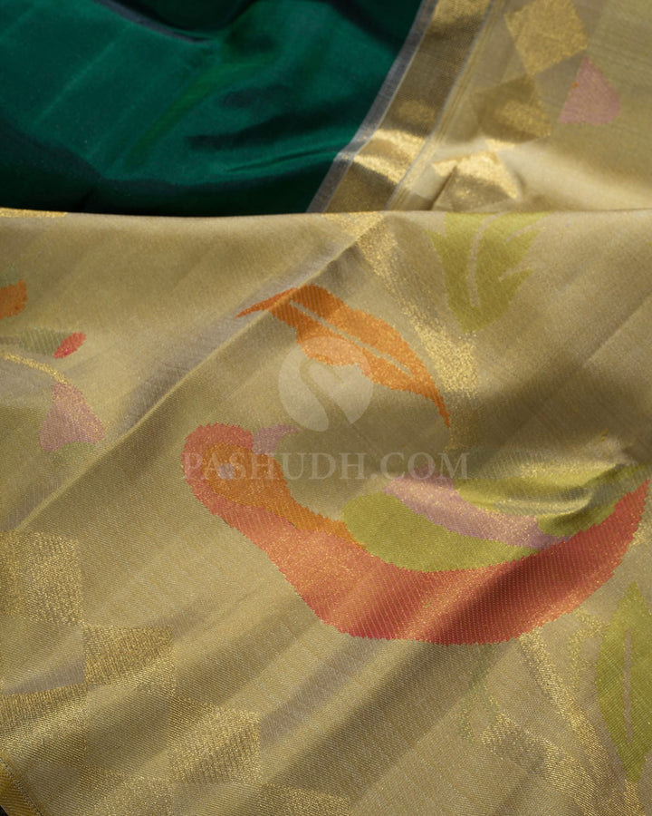 Bottle Green Paithani Kanjivaram Silk Saree-S1719(F)