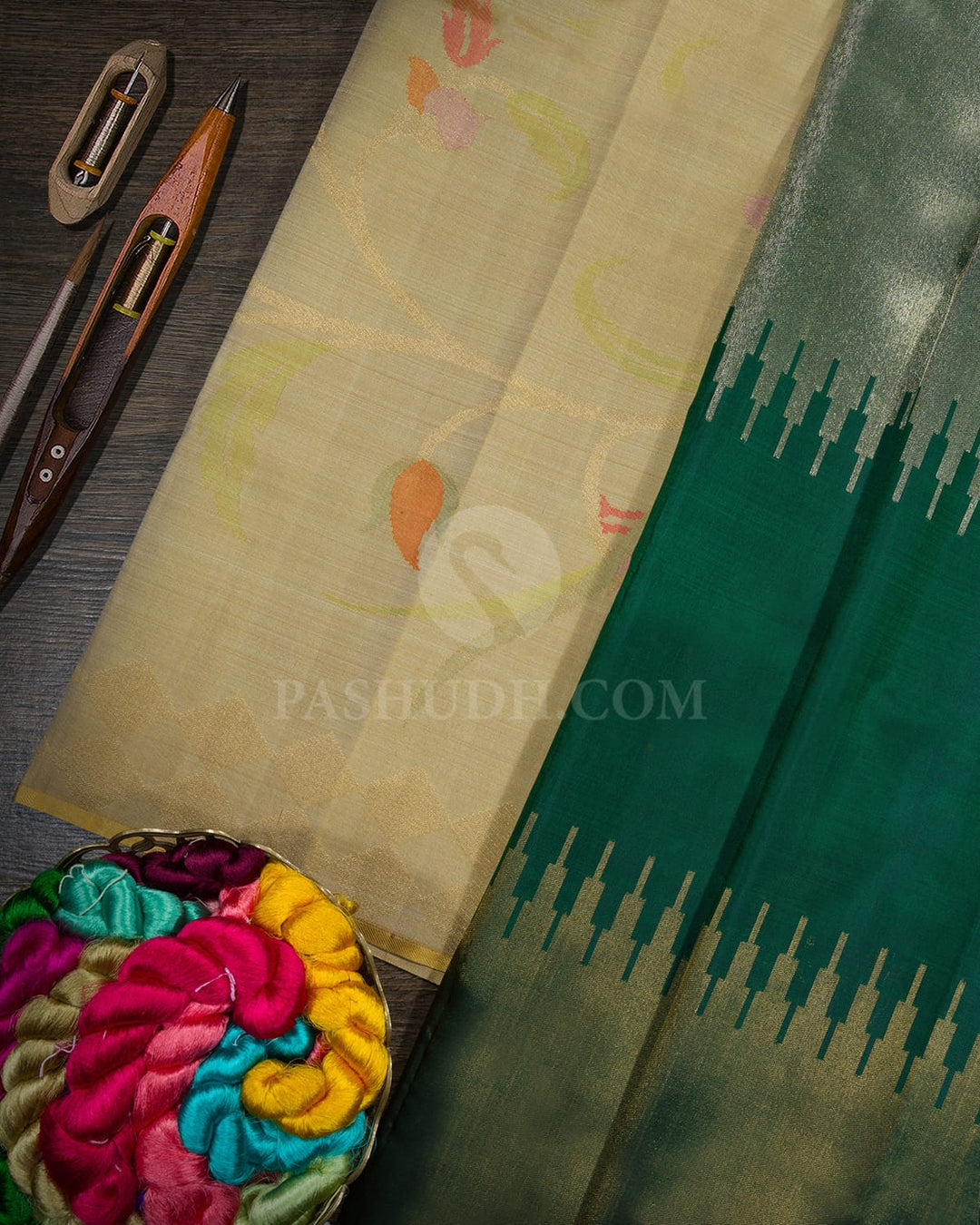 Bottle Green Paithani Kanjivaram Silk Saree-S1719(F)