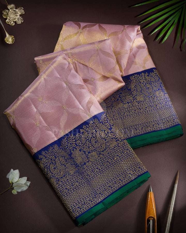 Baby Pink Kanjivaram Silk Saree-S1466(E)