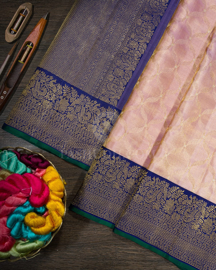 Baby Pink Kanjivaram Silk Saree-S1466(E)