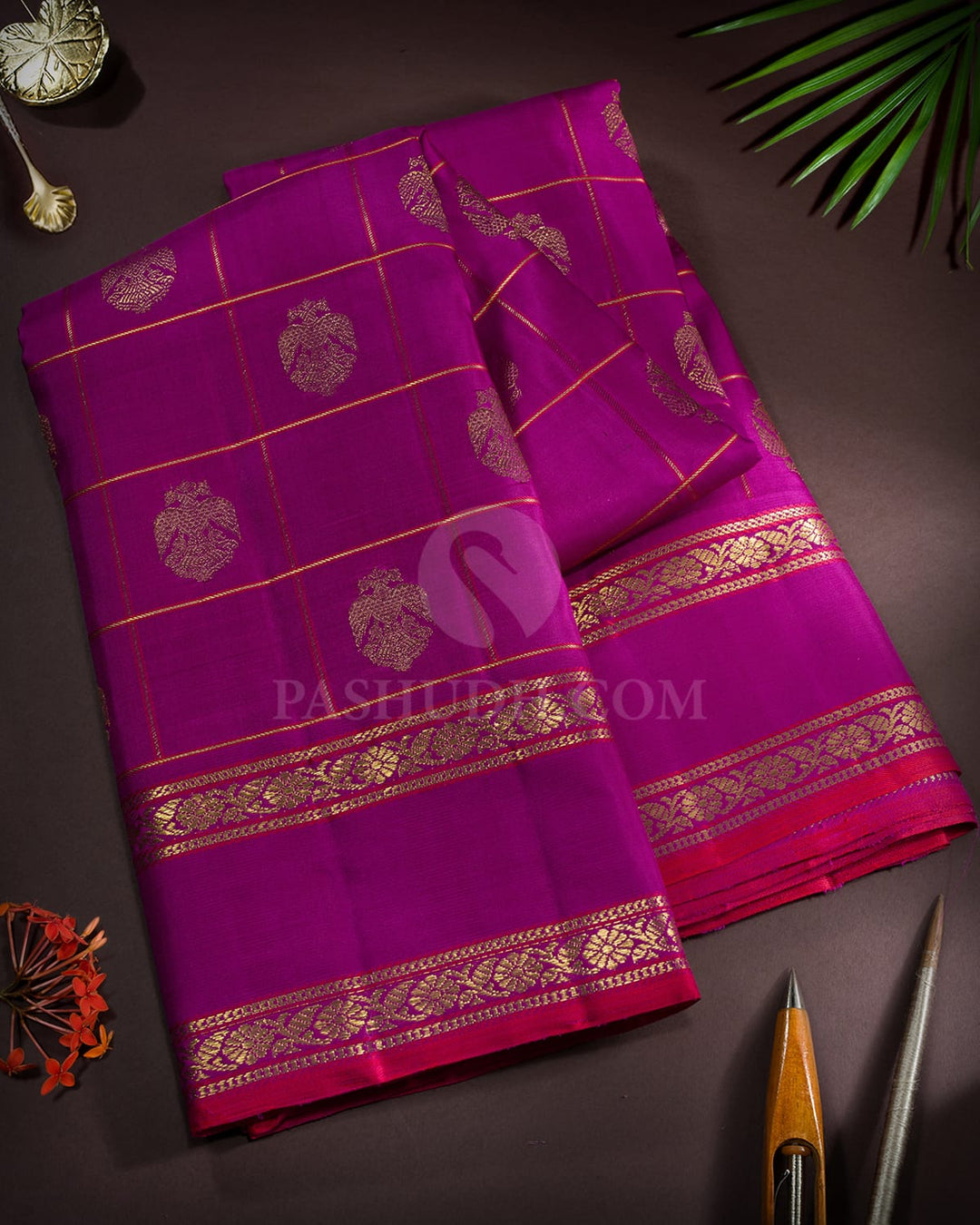 Deep Purple Kanjivaram Silk Saree-S1717(C)
