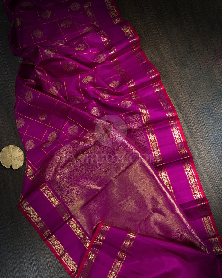 Deep Purple Kanjivaram Silk Saree-S1717(C)